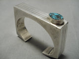 One Of The Best Vintage Native American Navajo Contemporist Turquoise Sterling Silver Bracelet-Nativo Arts