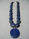 Native American Incredible Vintage Santo Domingo Lapis Sterling Silver Necklace Old-Nativo Arts