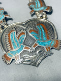 200 Gram Will Singer Vintage Native American Navajo Sterling Silver Squash Blossom Necklace-Nativo Arts