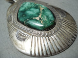 Mesmerizing Vintage Native American Navajo Damale Turquoise Sterling Silver Pendant-Nativo Arts
