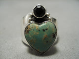 Marvelous Vintage Native American Navajo Royston Turquoise Heart Sterling Silver Ring-Nativo Arts