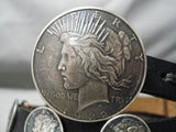 Incredible Vintage Native American Navajo Silver Dollar & Silver Dimes Concho Belt Old-Nativo Arts