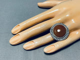 Fabulous Vintage Native American Navajo Carnelian Sterling Silver Ring-Nativo Arts