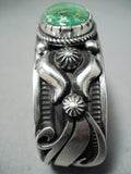 Albert Jake Astonishing Native American Navajo Carico Lake Turquoise Sterling Silver Bracelet-Nativo Arts