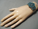 Excellent Vintage Native American Navajo Turquoise Sterling Silver Bracelet Old-Nativo Arts