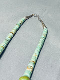 Very Rare Vintage Native American Navajo Rounded Turquoise Sterling Silver Necklace-Nativo Arts