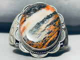 One Of Best Ever Vintage Native American Navajo Museum Petrified Wood Sterling Silver Bracelet-Nativo Arts