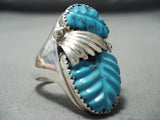 Marvelous Zuni Turquoise Sterling Silver Ring Native American-Nativo Arts