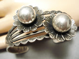 Early 1900's Flower Opal Vintage Native American Navajo Sterling Silver Bracelet Old-Nativo Arts