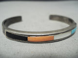 Amazing Vintage Native American Navajo Carico Lake Turquoise Sterling Silver Bracelet Old-Nativo Arts