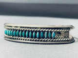 Very Old Beautiful Vintage Native American Zuni Needle Turquoise Sterling Silver Bracelet-Nativo Arts