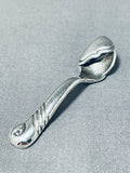 Native American Important Vintage Kenneth Begay Sterling Silver Salt Serving Spoon-Nativo Arts