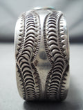 Important Navajo Native American Carico Lake Turquoise Sterling Silver Bracelet-Nativo Arts