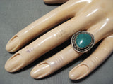 Amazing Vintage Native American Navajo Turquoise Sterling Silver Ring Old-Nativo Arts