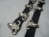 Heavy!! Cow Skull Hand Wrought Sterling Silver Concho Belt-Nativo Arts