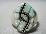 Twirl Opal Vintage Zuni Native American Sterling Silver Ring-Nativo Arts