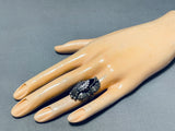 One Of A Kind Vintage Native American Navajo Black Onyx Sterling Silver Ring-Nativo Arts