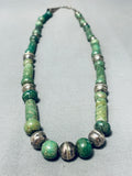 Best Vintage Native American Navajo Tubule Jade Sterling Silver Necklace-Nativo Arts