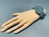Important Authentc Larry Moses Vintage Native American Navajo Turquoise Sterling Silver Bracelet-Nativo Arts