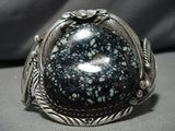 Best Vintage Native American Navajo New Lander Blue Turquoise Sterling Silver Bracelet-Nativo Arts