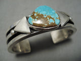 Fabulous Native American Navajo Jeanette Dale Royston Turquoise Sterling Silver Bracelet-Nativo Arts