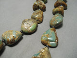 One Of Largest Vintage Native American Navajo Royston Turquoise Nugget Sterling Silver Necklace-Nativo Arts