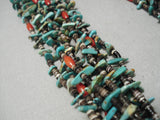 Important Native American Navajo Expert Weave Turquoise Coral Heishi Necklace-Nativo Arts