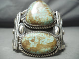 One Of The Biggest Best Vintage Native American Navajo #8 Turquoise Sterling Silver Bracelet-Nativo Arts