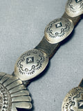 Hand Tooled Vintage Native American Navajo Sterling Silver Concho Belt-Nativo Arts