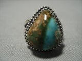 Native American Important Jeanette Dale Royston Turquoise Sterling Silver Ring-Nativo Arts