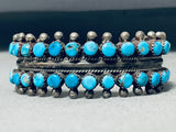 Museum Early Vintage Native American Navajo Turquoise Sterling Silver Bracelet-Nativo Arts