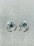 Wonderful Native American Navajo Turquoise Sterling Silver Earrings-Nativo Arts