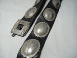 Huge Hand Wrought Vintage Native American Navajo Sterling Silver Concho Belt Old-Nativo Arts