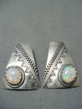 Lea Damon Stunning Navajo Opal Sterling Silver Earrings Native American-Nativo Arts