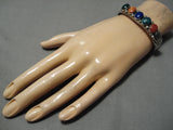 Stunning Wil Begay Vintage Native American Navajo Turquoise Gaspeite Sterling Silver Bracelet-Nativo Arts