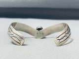 Dramatic Vintage Native American Navajo Morenci Turquoise Sterling Silver Bracelet-Nativo Arts