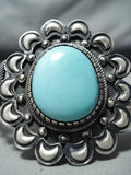 Breathtaking Signed Navajo Native American Turquoise Sterling Silver Bracelet-Nativo Arts