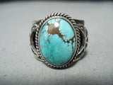 Signed Vintage Native American Navajo Red Mountain Turquoise Sterling Silver Ring-Nativo Arts