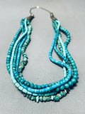 One Of The Most Unique Vintage Native American Navajo Turquoise Sterling Silver Necklace-Nativo Arts
