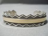 Authentic Vintage Native American Navajo Sterling Silver Real Gold Bracelet-Nativo Arts