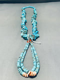 Native American 224 Gram Chunky Nugget Turquoise Vintage Navajo Heishi Necklace Old-Nativo Arts