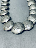 Concho Love Vintage Native American Navajo Sterling Silver Necklace-Nativo Arts