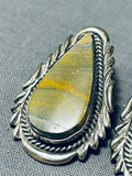 One Of The Most Rare Vintage Native American Navajo Ben Begaye Honeybee Jasper Earrings-Nativo Arts
