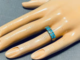 Marvelous Vintage Native American Navajo Kingman Turquoise Sterling Silver Ring-Nativo Arts