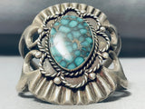 Heavy 89 Ngram Vintage Native American Navajo Green Spiderweb Turquoise Sterling Silver Bracelet-Nativo Arts