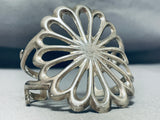 Gorgeous Native American Navajo Sterling Silver Cast Flower Bracelet-Nativo Arts