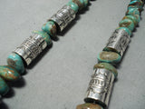 Native American Vintage Tony Aguilar Sr Vintage Santo Domingo Turquoise Sterling Silver Necklace-Nativo Arts