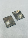 Stunning Vintage Native American Navajo Sugulite Sterling Silver Earrings-Nativo Arts