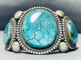 151 Grams Vintage Native American Navajo Spiderweb Turquoise Sterling Silver Bracelet Cuff-Nativo Arts