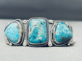 Important Jo Tso Native American Navajo Pilot Mountain Turquoise Sterling Silver Bracelet-Nativo Arts